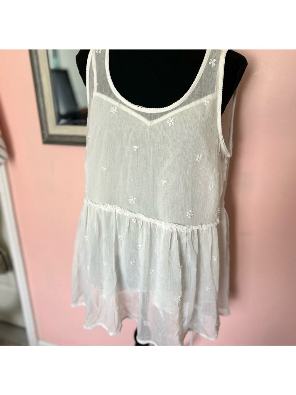 LC Lauren Conrad dropwaist peplum top